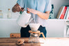 Dripper V60 HARIOen verre col en bois d'olivier 1/4 tasses