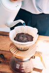Dripper V60 HARIOen verre col en bois d'olivier 1/4 tasses